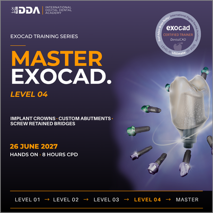 Exocad Level 4: Implant Restorations - Single Crowns, Custom Abutments & Screw Retained Bridges