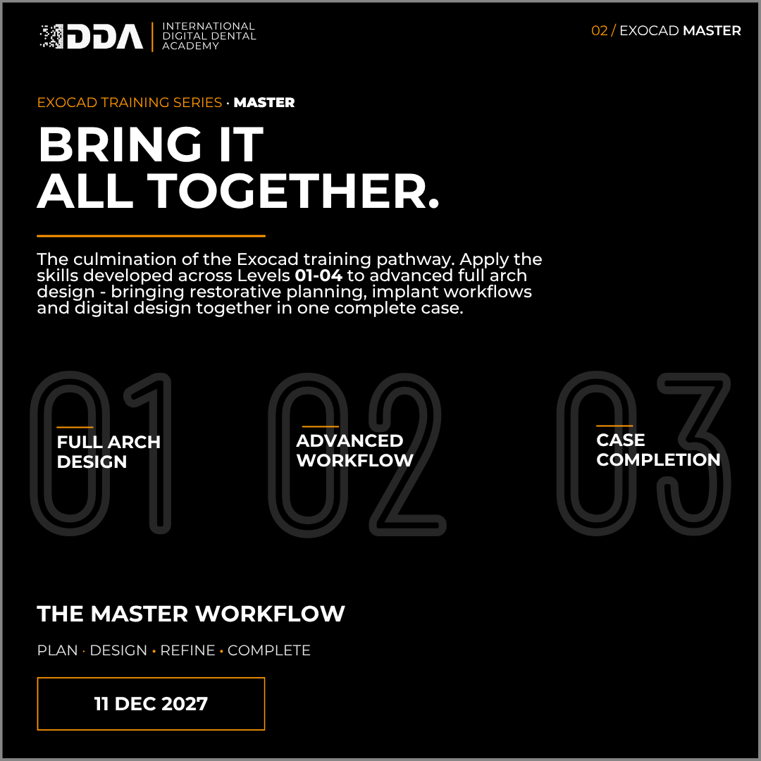 Exocad Master Course: Full Arch Design, Exam & Advanced PGCert Graduation