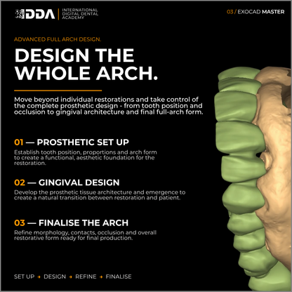 Exocad Master Course: Full Arch Design, Exam & Advanced PGCert Graduation