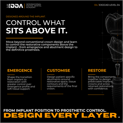 Exocad Level 4: Implant Restorations - Single Crowns, Custom Abutments & Screw Retained Bridges